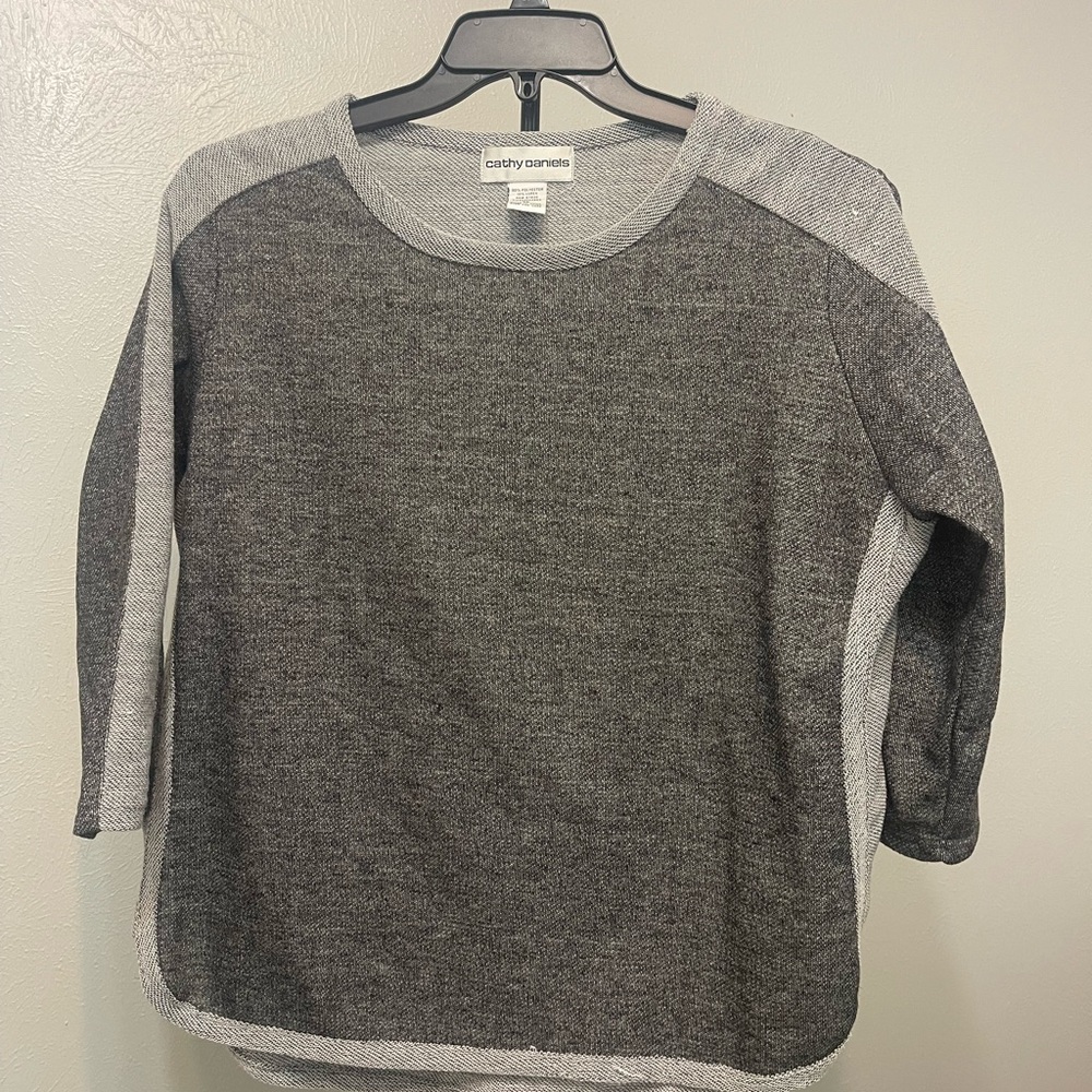 Cathy Daniels Two-Tone Gray Sweater